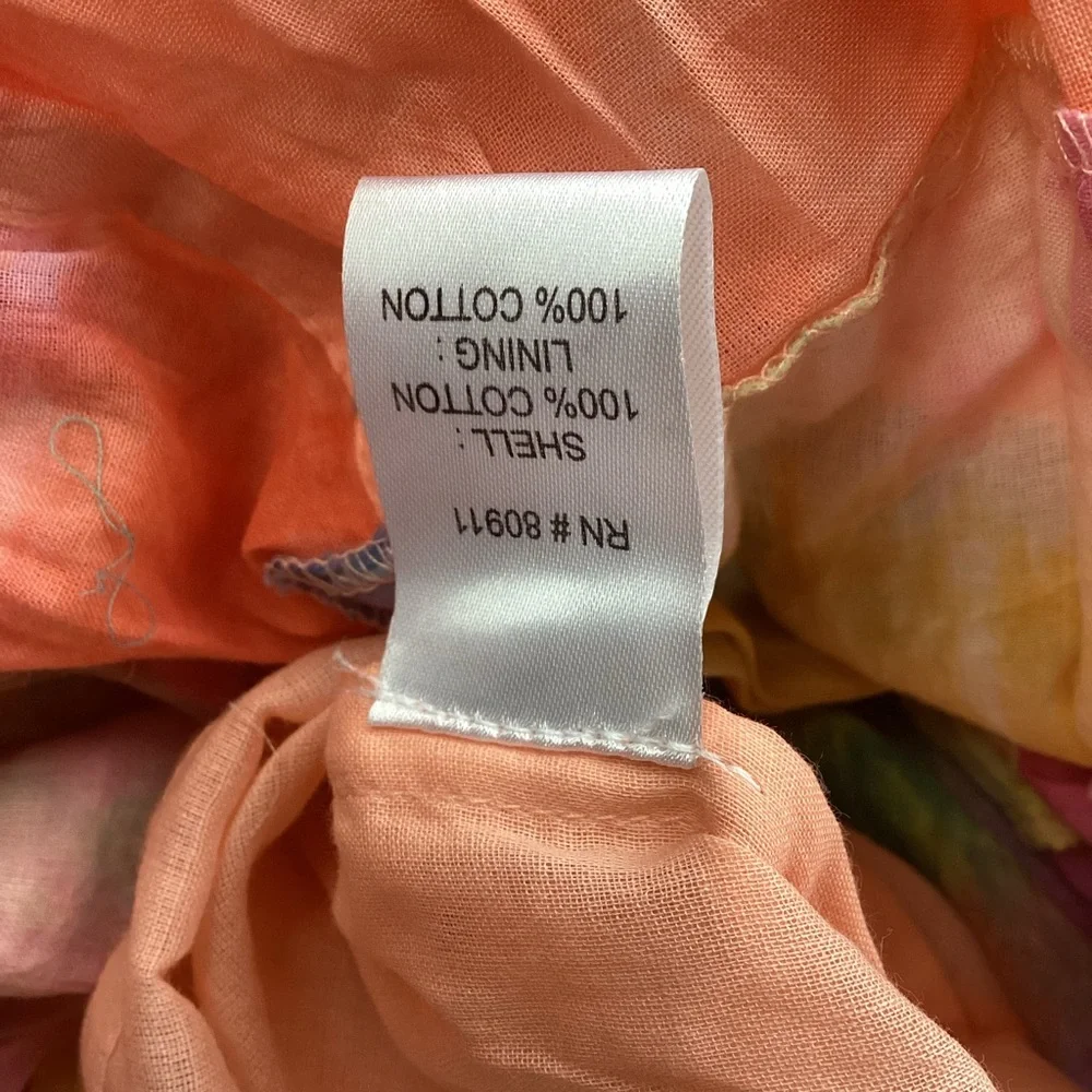 M Serengeti Rainbow Pastel Cotton Voile Lined Sun Dress Elastic Top Crushable - Picture 4 of 5